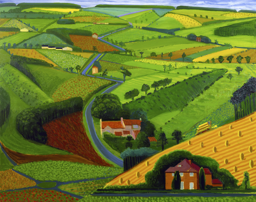 大卫霍克尼油画1997The Road Across The Wolds
